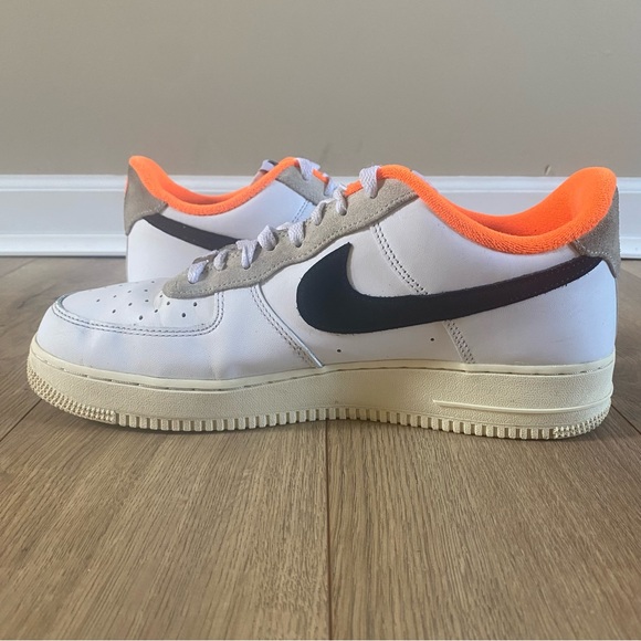 Nike Air Force 1 ‘07 LV8 Hoops Shoes White Coconut Milk Orange Men’s Size 11 - Picture 4 of 11